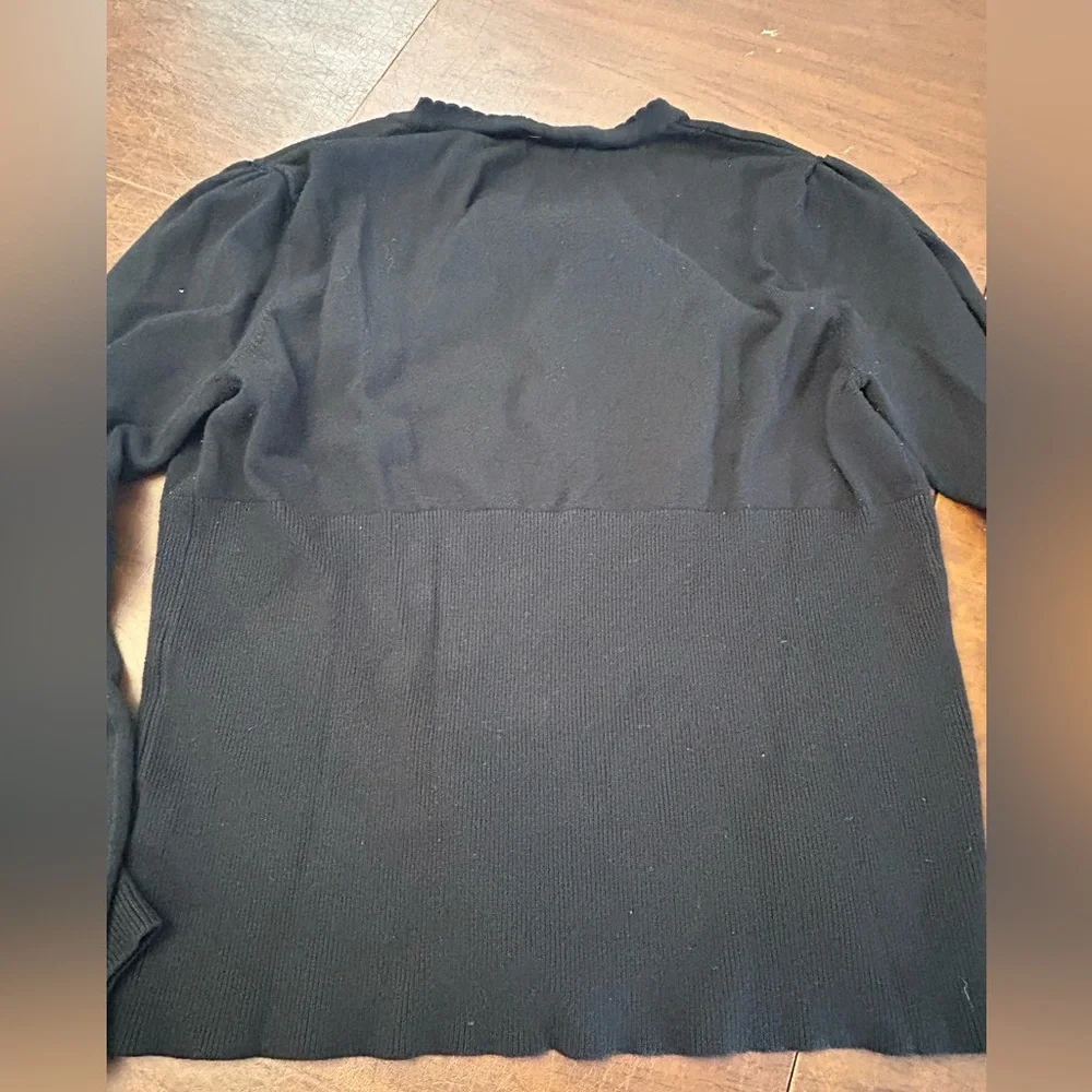 Apt 1 Black Sweater with Satin Bow Woman’s X-Large - Picture 3 of 6